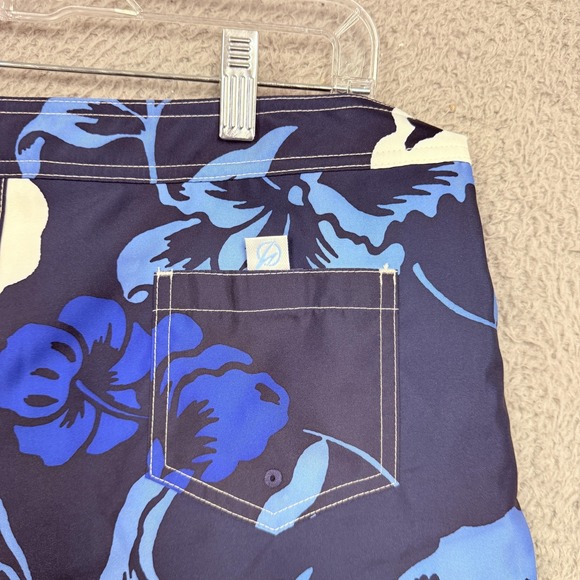 Beach Rays Board Shorts Womens 12 Blue Floral Hawaiian Swim Lined Quick Dry - Picture 3 of 10